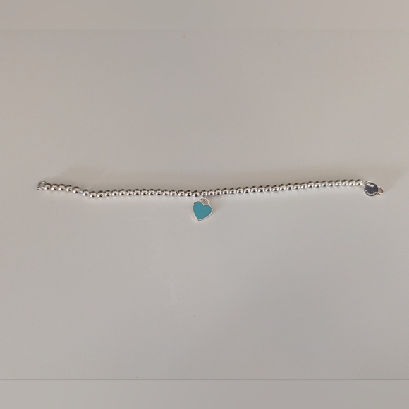 Tiffany & Co. Silver Bracelet with Turquoise Heart Charm - Picture 5 of 8